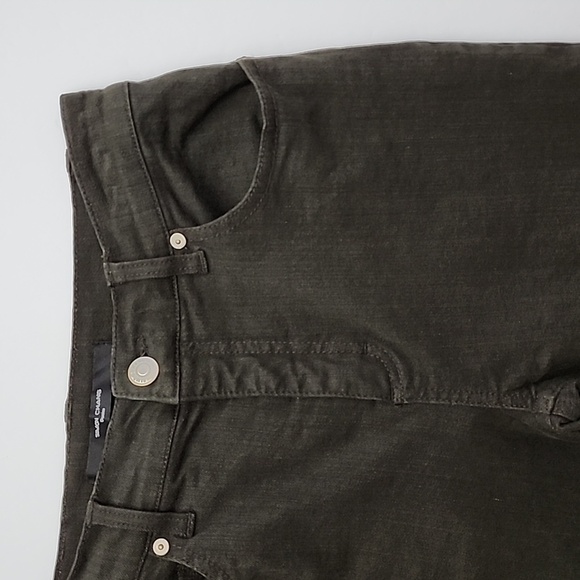 Simon Chang Women's Khaki Brown  Denim Jeans Straight Leg Stretch Size 2 - Picture 3 of 16